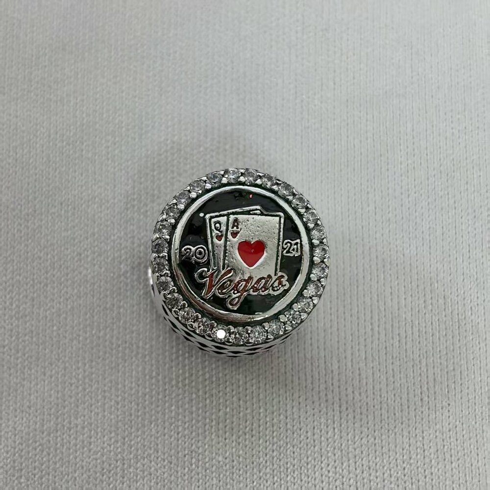 Pandora Cheers To 2021 Las Vegas Happy New Year Double Sided Charm, S925 Silver